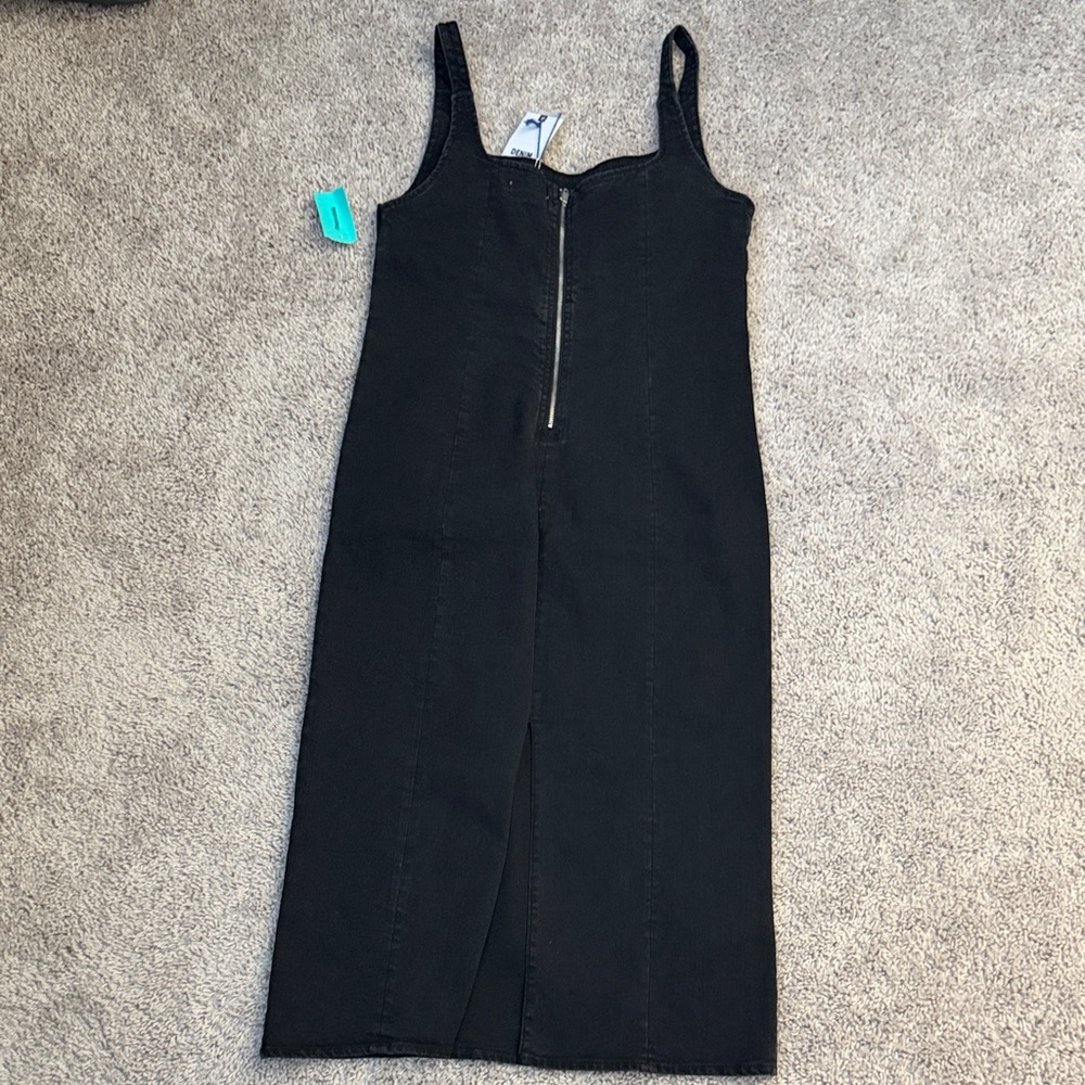 New Love Tree Charcoal Denim Dress